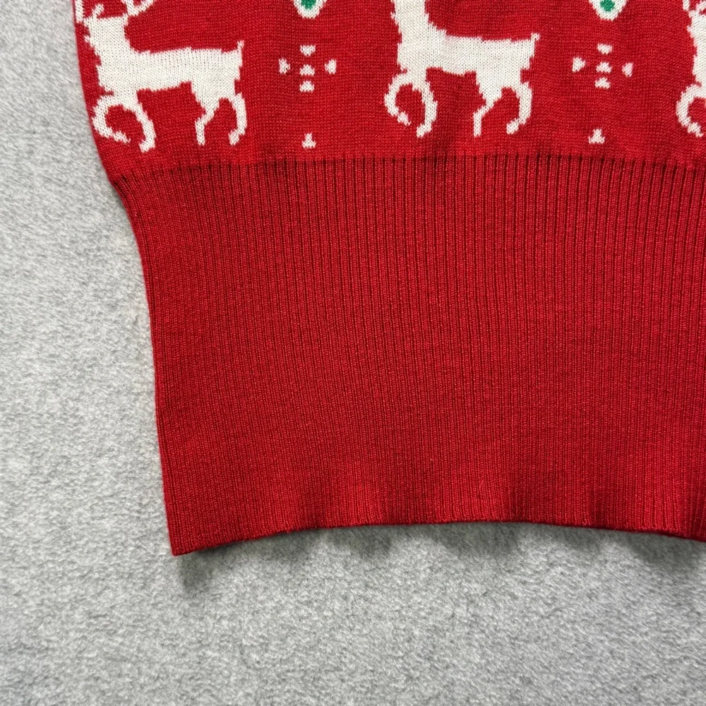 Tipsy Elves Women’s Christmas Sweater Dress Red Reindeer Ugly Holiday Party‎ M